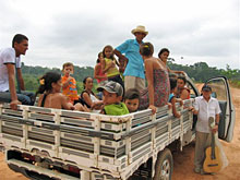 Reisegesellschaft auf der Rückfahrt: Familie Ticos, Seu Nenê, Flávio